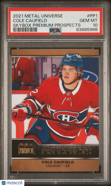 2021-2022 Skybox Metal Universe Skybox Premium Prospects Cole Caufield #PP1 PSA 10
