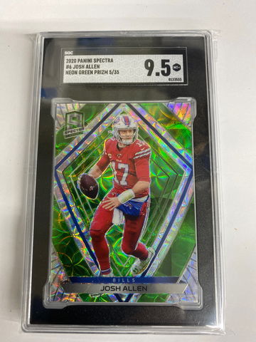 2020 Panini Spectra #6 Josh Allen.Neon Green Prizm  serial number 5/35