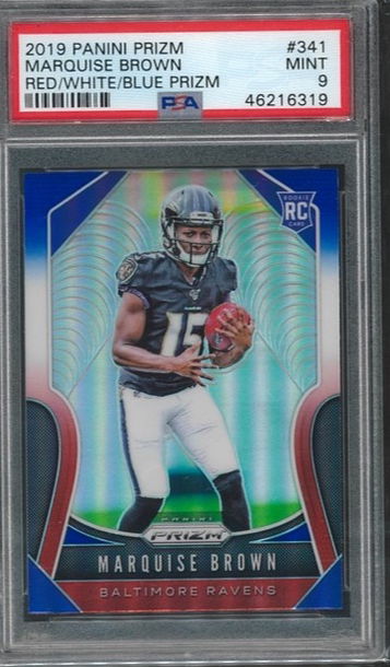 Marquise Brown RED WHITE BLUE Prizm PSA 9 #341 