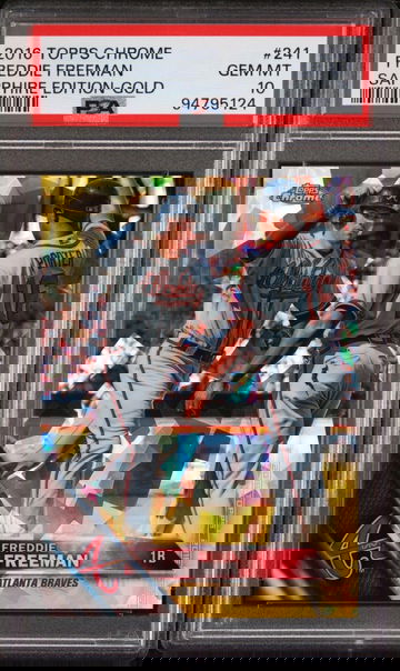 2016 Topps Chrome Sapphire Gold Refractor /5 Freddie Freeman PSA 10 POP 1