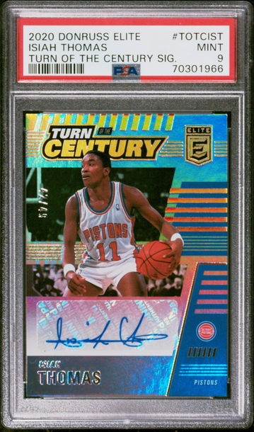 2020 Panini Donruss Elite Isiah Thomas Turn Of The Century Auto /49 PSA 9 Mint Pistons