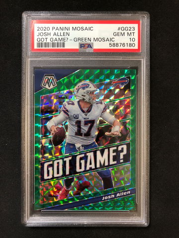 2020 Panini Mosaic - Josh Allen - Got Game Green Mosaic Prizm PSA 10 Gem Mint