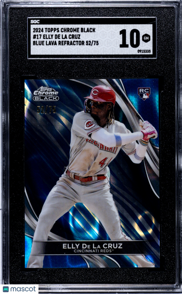 2024 Topps Chrome Black Elly De La Cruz #17 Blue Lava Refractor SGC 10