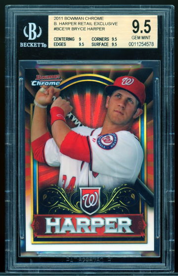 2011 Bowman Chrome Bryce Harper Retail Exclusive Red BGS 9.5 Gem-Mint
