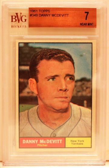 1961 Topps #349 Danny McDevitt BVG 7 Near Mint (HIGHEST GRADED)