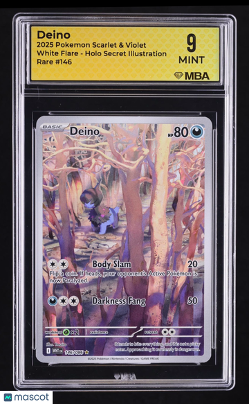2025 Pokemon Scarlet & Violet White Flare Deino Holo MBA 9 #146