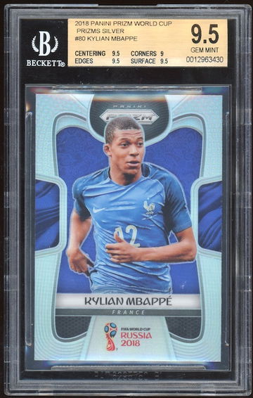2018 prizm silver Kylian Mbappe BGS 9.5
