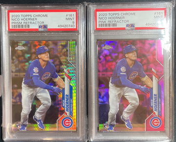 Nico hoerner psa 9 lot prizm and pink rookie topps chrome 