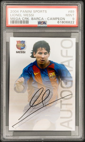 2004 MEGACRACKS BARCA CAMPEON LIONEL MESSI ROOKIE #89 PSA 9