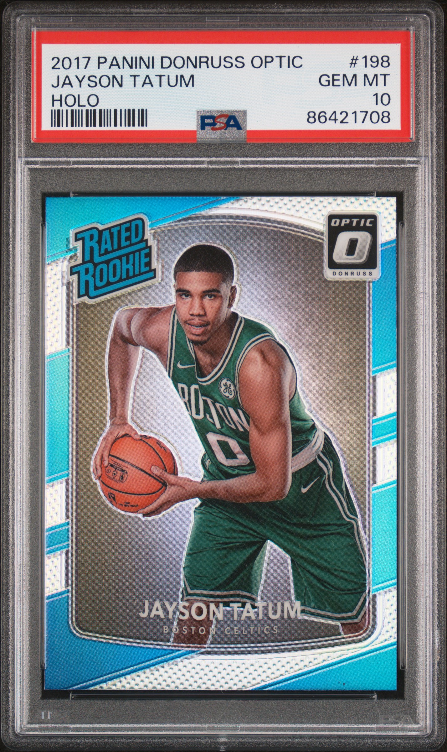 PSA 10 2017 Panini Donruss Optic Jayson Tatum Holo Rookie #198