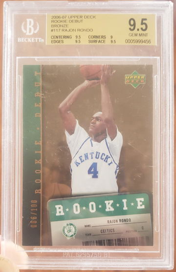 Rajon Rondo RC 2006 Upperdeck Rookie Debut Bronze /100 BGS 9.5 💎 GEM MINT 