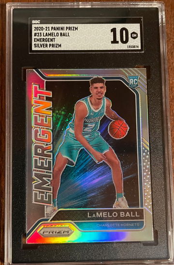 2020-21 Panini Prizm #23 LaMelo Ball Emergent Silver Prizm SGC 10 Gem-Mint