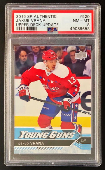 2016-17 Upper Deck Update Jakub Vrana #520 RC Rookie Young Guns - PSA 8 NM-MT! Red Wings