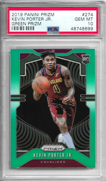 2019-20 Panini Prizm Kevin Porter Jr. Green Holo Refractor Rookie RC #274 PSA 10