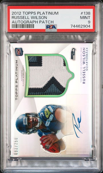 2012 Topps Platinum Russell Wilson AUTO PATCH PSA 9