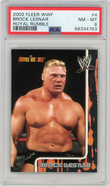 BROCK LESNAR 2002 Fleer WWF Royal Rumble Rc #4 PSA 8