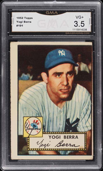 1952 Topps Baseball Yogi Berra #191 GMA 3.5