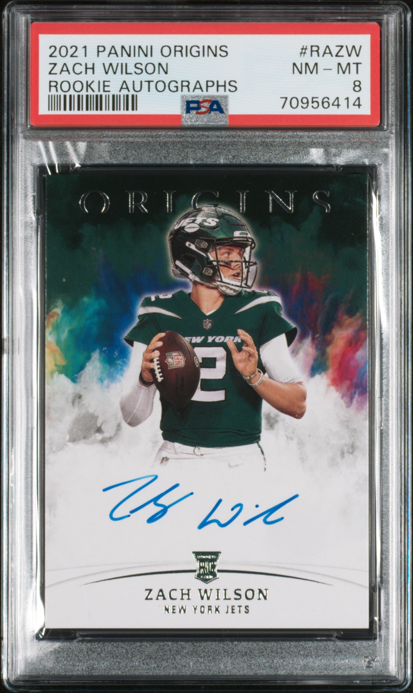 2021 Origins Rookie Autographs  Zach Wilson - PSA 8