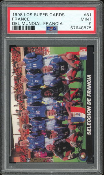 1998 Los Super Cards Del Mundial Francia World Cup France PSA 9 Zidane Deschamps Djorkaeff POP 1 None Higher