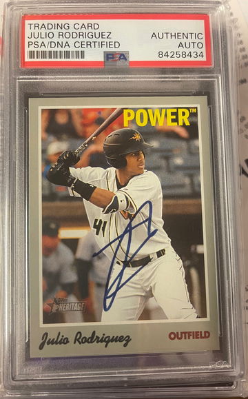 2019 Topps Heritage Minors Autograph Julio Rodriguez Psa Slabbed