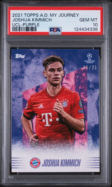 2021 Topps Alphonso Davies My Journey UEFA Champions League Purple Joshua Kimmich /25 PSA 10