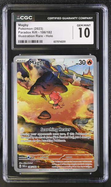 2023 Pokémon Paradox Rift Illustration Rare Magby #186/182 Holo CGC 10