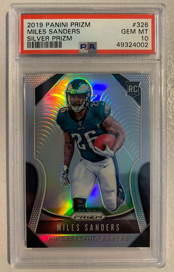2019 Panini Prizm #326 Miles Sanders Silver Prizm RC PSA 10 Gem Mint