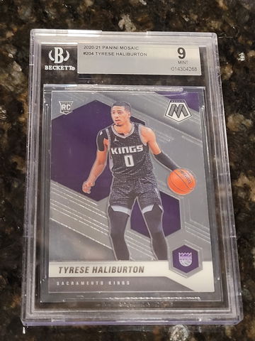 2020-21 Panini Mosaic Tyrese Haliburton Rookie #204 BGS 9