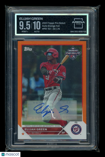 2023 Topps Pro Debut Elijah Green #PD-53 Orange Foil /25 Autograph Arena Club 9.5 Auto 10