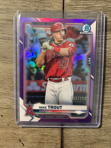 2021 Bowman Chrome Mike Trout Purple Refractor (203/250)