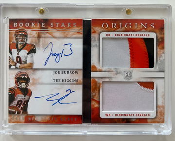 Joe Burrow Tee Higgins 2020 Panini Origins RC Stars RPA AUTO Jersey Patch 11/25