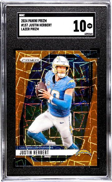 2024 Panini Prizm #157 Justin Herbert Lazer Prizm SGC 10