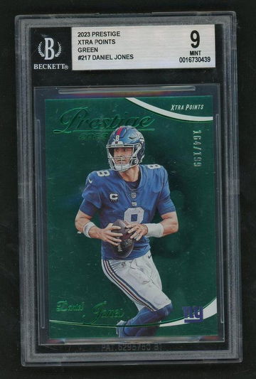 2023 Panini Prestige Xtra Points Green Daniel Jones #217 /299 BGS 9