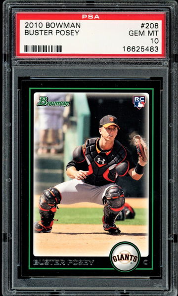 2010 Bowman #208  Buster Posey  RC  PSA 10  Giants  Pop Just 63