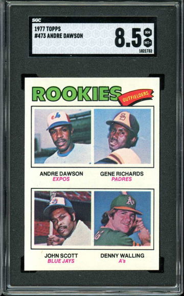 1977 Topps #473 Andre Dawson RC/Rookie w/Richards/Scott/Walling SGC 8.5 NM-MT+