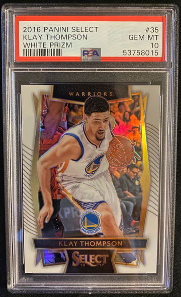 2016 Panini Select Klay Thompson White Prizm #35 Serial # 94/149  PSA 10 Gem MInt! SP! POP 4!
