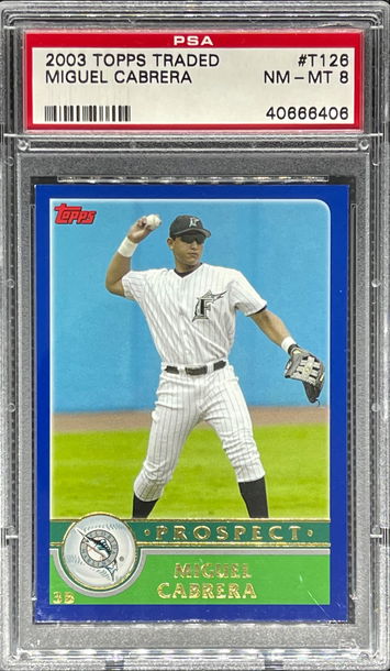 2003 Topps Traded #T126 Miguel Cabrera PSA 8