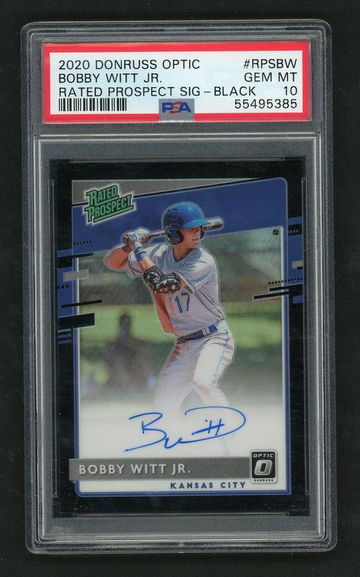 2020 Panini Donruss Optic RPS-BW Bobby Witt Jr. Rated Prospect Sig - Black /35 PSA 10 Gem Mint Kansas City Auto