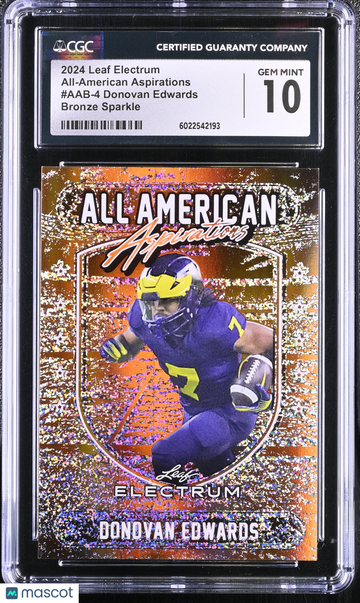 2024 Leaf Electrum Donovan Edwards #AAB-4 Bronze Sparkle All-American Aspirations CGC 10