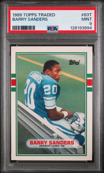 1989 Topps Traded Barry Sanders #83T PSA 9