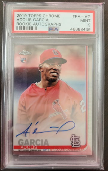 2019 Topps Chrome Adolis Garcia Rookie Auto PSA 9 Mint Cardinals