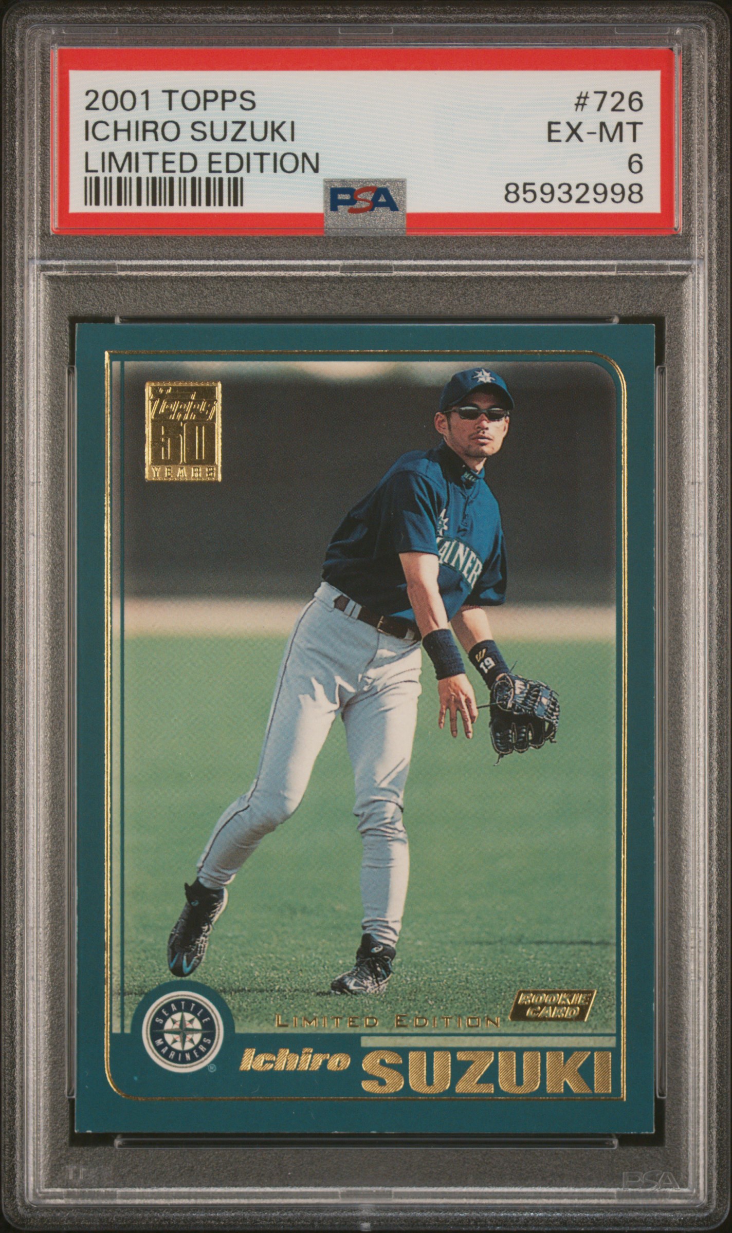 2001 Topps Limited Edition Ichiro Suzuki #726 PSA 6