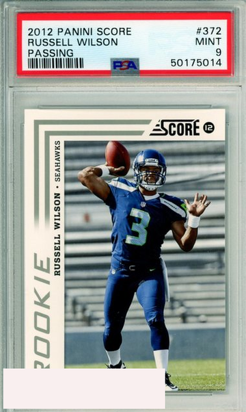 2012 PANINI SCORE RUSSELL WILSON #372 PASSING ROOKIE SEAHAWKS PSA MINT 9