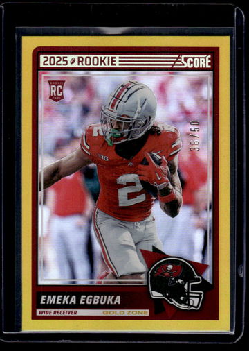 2025 Panini Score Gold Zone Emeka Egbuka #2 RC /50