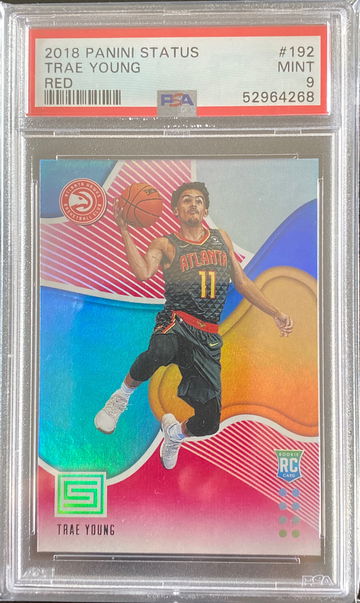 2018-19 Status Trae Young RED #192 RC PSA 9 SP Rookie Card