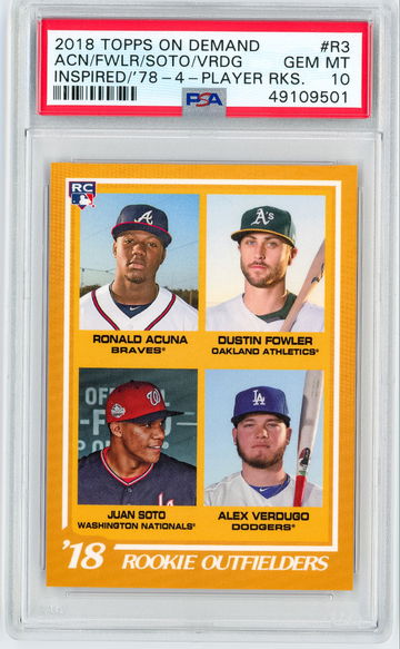 2018 Topps On Demand Soto Acuna Fowler Verdugo PSA 10