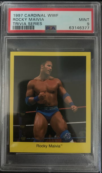 1997 Cardinal WWF Rocky “The Rock” Maivia PSA 9
