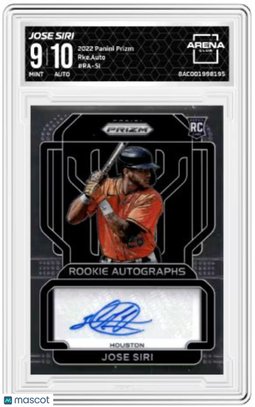 2022 Panini Prizm Jose Siri #RA-SI Rookie Auto RC Arena Club 9 Auto 10
