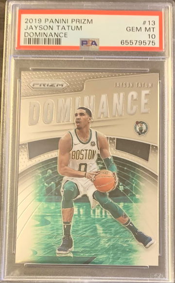 2019-20 Panini Prizm Dominance Jayson Tatum #13 - Graded PSA 10 Gem MT Low Pop.