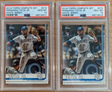 (2) 2019 Topps Series 2 Fernando Tatis Jr. 410 Complete SetPSA 10